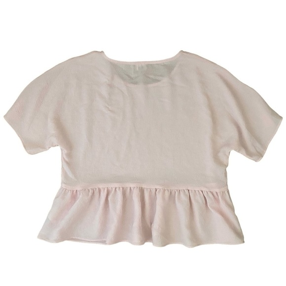 Aritzia Wilfred Macee Sakura Pink Peplum Top Blouse Size XXS Magnolia Oversized - Picture 3 of 8